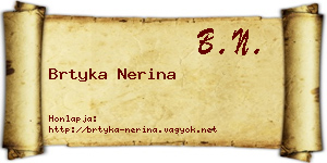 Brtyka Nerina névjegykártya